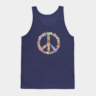 Peace Sign (Watercolor Flower Wreath) Tank Top